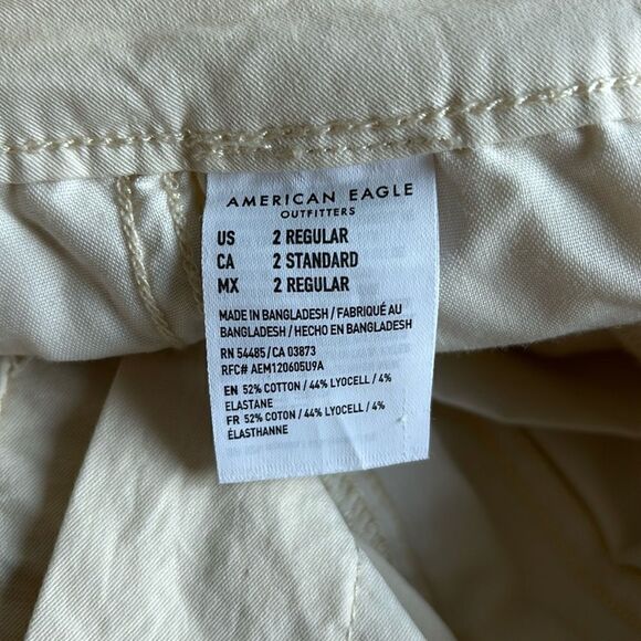 American Eagle AE Super High-Waisted Pleated Peplum Cream Color Skirt Y2K Grunge - Picture 10 of 11